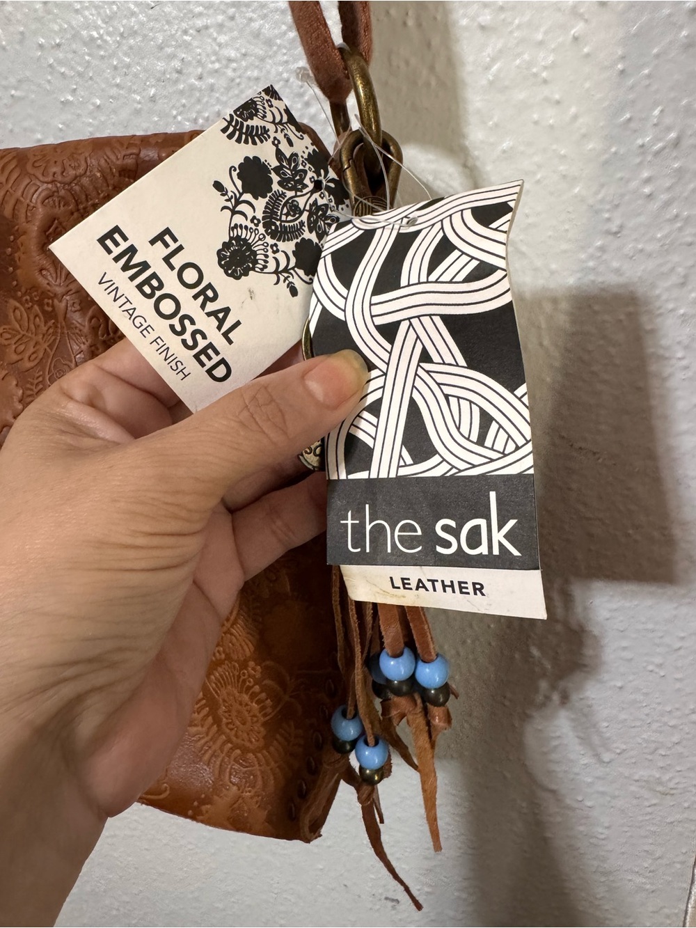 The Sak Brown Floral-Embossed Crossbody Bag with Tassel - Picture 3 of 15